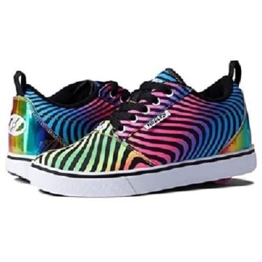 Imagem de Heelys Tênis feminino Pro 20 Prints com salto com rodas, Preto/Arco-íris, 7 Big Kid