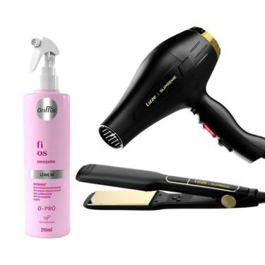 Imagem de Kit Lizze Supreme 127V Secador + Prancha + Leave-In Griffus