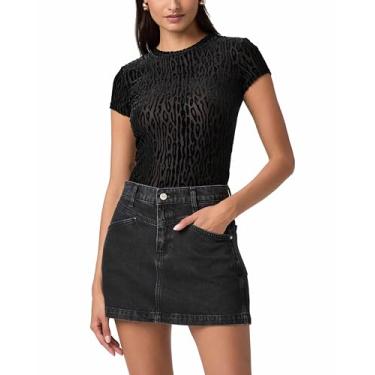 Imagem de PAIGE Saia feminina Ryder com bolsos frontais angulares, Carvão, preto, 27