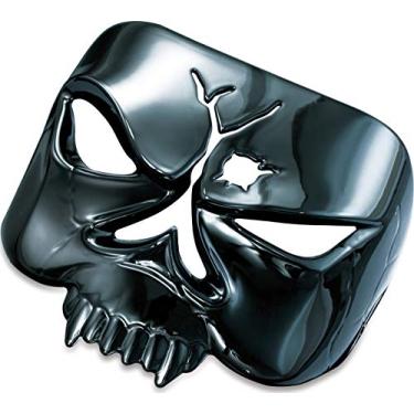 Imagem de Kuryakyn Acessório de acento de motocicleta 9024: capa de lanterna traseira de caveira zumbi para motocicletas Harley-Davidson 1973-2019, preto