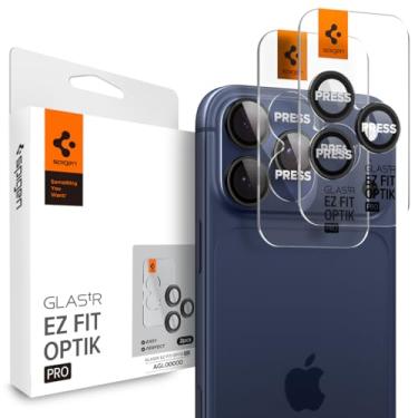 Imagem de Spigen Protetor de tela para lente de câmera [GlasTR EZ Fit Optik Pro] Projetado para iPhone 17 Pro Max | iPhone 17 Pro | iPhone 16 Pro Max | 16 Pro | iPhone 15 Pro Max | 15 Pro - Preto [2 unidades]