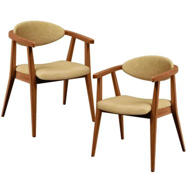 Imagem de Kit 02 Poltronas Decorativa Para Sala De Estar E Recepção Cecília L02 Couríssimo Casco F  - Lyam Decor