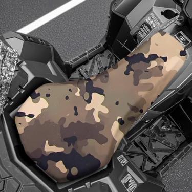 Imagem de Semiouray Capa de assento de quadriciclo camuflada marrom militar à prova d'água antiderrapante capas de assento macias acessórios de motocicleta camuflagem militar universal respirável pequeno