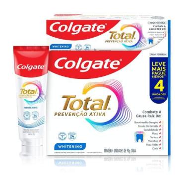 Imagem de Creme Dental Colgate Total Prevenção Ativa Whitening 4 Unidades de 90g