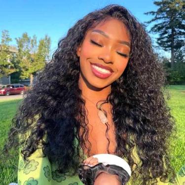 Imagem de Perucas WPPIKK Wear and Go sem cola, cabelo humano, onda profunda, 56 