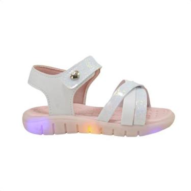Imagem de Sandália Infantil Papete Kidy Led Branco, Branco, 26
