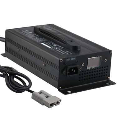 Imagem de Lzyjckh Carregador de Bateria para Empilhadeira 24V 30A Carregadores de Carga Lenta com Display LCD e Plugue Anderson 120A/175A para Carregamento de Baterias de Chumbo-Ácido,Black,175A Anderson