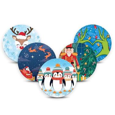 Imagem de ExpressionMed - Adesivos para Libre 3 (pacote com 5) - Feito nos EUA, impermeável, não desfia, fitas de sensor CGM pré-cortadas (Natal 2025)