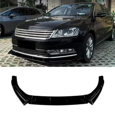 Imagem de Difusor de lábio de spoiler do para-choque dianteiro do carro compatível com Passat B7 Edição Padrão 2011-2015 Capa protetora de para-choque (preto brilhante)