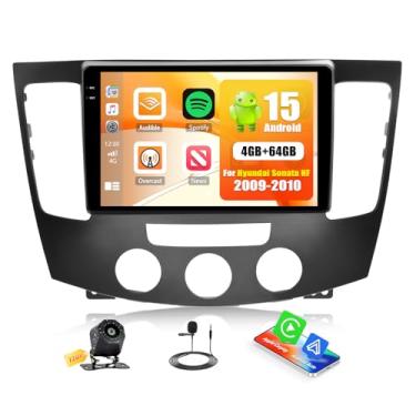Imagem de Android 13 4G + 64G estéreo automotivo para Hyundai Sonata NF 2009-2010 (Manual A/C) com Carplay sem fio Android Auto, tela sensível ao toque de 22 polegadas Incell Rádio do carro Bluetooth 5.0 GPS
