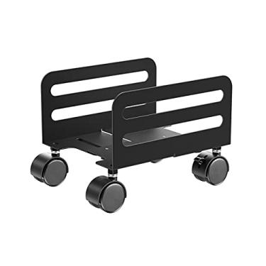 Imagem de Suporte para PC, torre de PC e carrinho de CPU, suporte de PC ajustável e móvel com rodas, largura ajustável de suporte de 12 a 20 cm