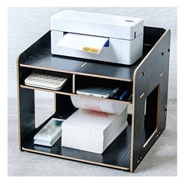 Imagem de Suporte de impressão de 3 camadas para impressora, rack de armazenamento de arquivos de mesa de escritório, prateleira de scanner de máquina de fax de grande capacidade, mesa de impressão doméstica
