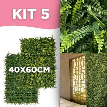 Imagem de Placa Samambaia 40x60 Jardim Vertical Artificial Parede Verde Premium 