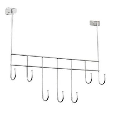 Imagem de Cabide Com 7 Ganchos Para Porta Em Aço Cromado N073 Pracasa