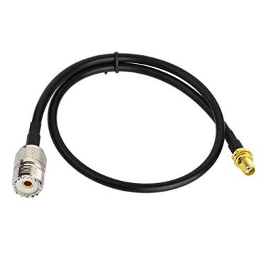 Imagem de Bingfu Dual Band VHF UHF 136-520 MHz 18,5 polegadas dobrável CS tático SMA fêmea Ham rádio antena para Kenwood Wouxun Baofeng BF-F8HP UV-5R UV-82 BF-888S GT-3 Handheld Ham Two Way Radio Walkie, 2 feet Antenna Adapter Cable