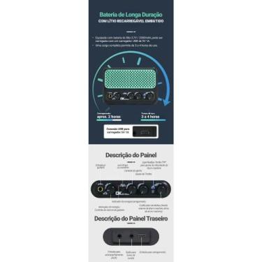 Imagem de Mini Amplificador de Guitarra Elétrica DK 10W Bluetooth com Efeitos Ov
