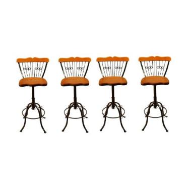 Imagem de Banqueta Cadeira de Jantar Para Bistrô e Mesa de Chá Conjunto com 4 Es