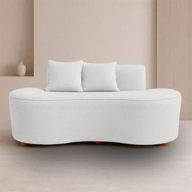 Imagem de Sofá Orgânico 2 Lugares Curvo Feijão Design Escultural Bouclé Premium 