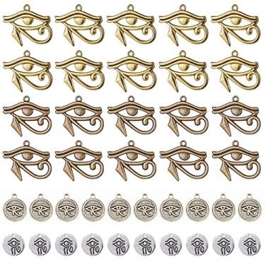 Imagem de SUNNYCLUE 1 caixa de pingentes Olho de Hórus Egito Antigo Egito Liga Metal Berloque Materiais para Artesanato Estilo Tibetano Pingentes para Fazer Joias Brincos Chaveiro Colar DIY Supplies