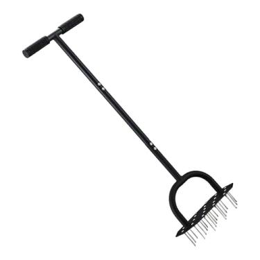 Imagem de WeiLaiKeQi Ferramenta aeradora de gramado, aerador de solo para remoção de palha, cabo em T ergonômico, resistente, aerador de grama com pontas mais longas para