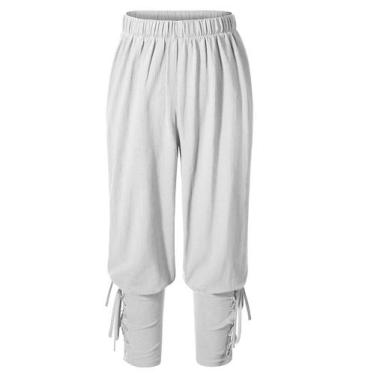 Imagem de Calça pirata infantil AITIPOO Renaissance com cadarço 8-10Y