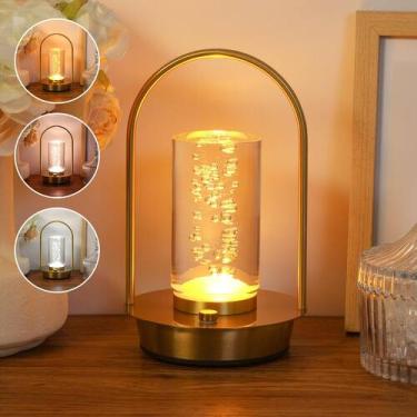 Imagem de Candeeiro de mesa sem fio HULKNPEE Cylinder Droplet Gold LED