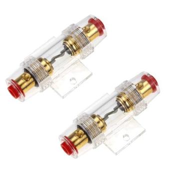 Imagem de Suporte de fusível RKURCK 2Pcs Inline AGU 80A para áudio automotivo