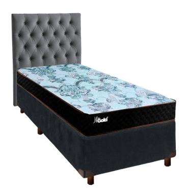 Imagem de Kit Cama Box + Cabeceira + Colchão Solteiro Molas Ensacadas - Life Gold - Paropas