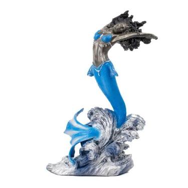 Imagem de Escultura Orixá Iemanjá Sereia 25 cm em Resina - Lua Mística Original