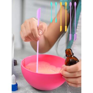 Imagem de Conjunto de 6 mini espátulas de silicone de ponta dupla, espátula de maquiagem de 15 cm/23 cm/30 cm, espátula pequena para garrafa de cozinha, frasco de beleza, cosméticos