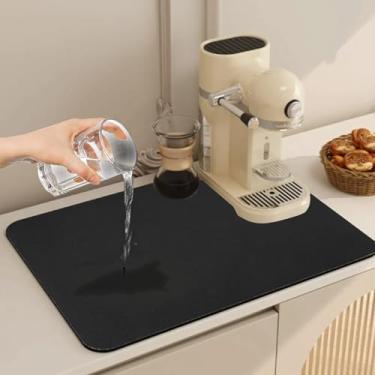 Imagem de Tapete de secagem de diatomáceas para balcão de cozinha absorvente de água almofada de drenagem de prato de secagem rápida para pia uso de mesa tapete de superfície macia antiderrapante (39,9 cm x 30