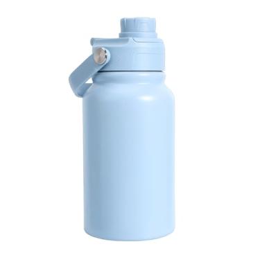 Imagem de Garrafa Térmica Inox 350ml com Alça Ergonômica e Tampa Antivazamento | Parede Dupla e Isolamento a Vácuo (Azul Claro)