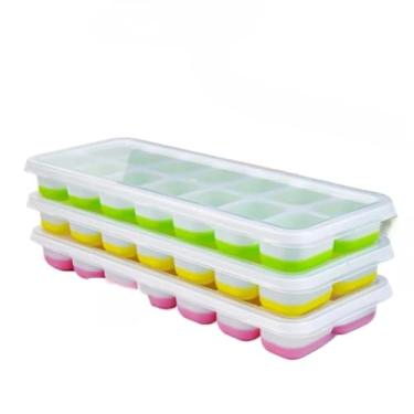 Imagem de Forma de Gelo com Tampa - Flexível e Prática para Congelador(1(un) Forminha sortida)
