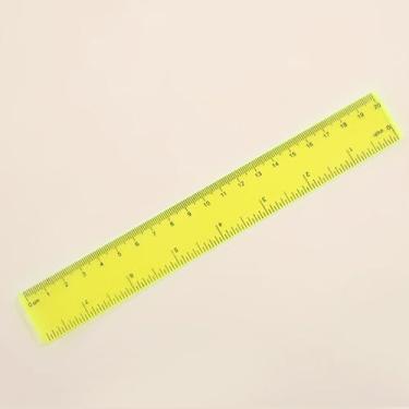 Imagem de Generic Régua transparente colorida – Ferramenta de medição de plástico de 20 cm para artistas e estudantes