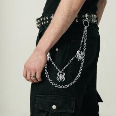 Imagem de Corrente de calças em camadas estrela para mulheres e homens, corrente de bolso com flores fofas para calças, jeans, corrente de cintura, pingentes para mulheres, Small, liga metálica, Sem Pedra