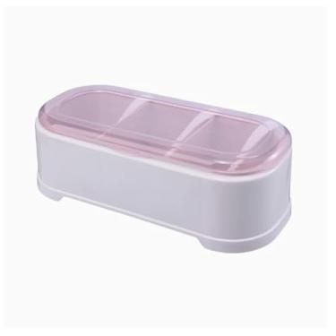 Imagem de 4 frascos de especiarias com colheres medidoras, 21 x 7 x 9 cm, 0,1 kg - hermético, transparente e conveniente armazenamento de cozinha para especiarias, sal e temperos (rosa)