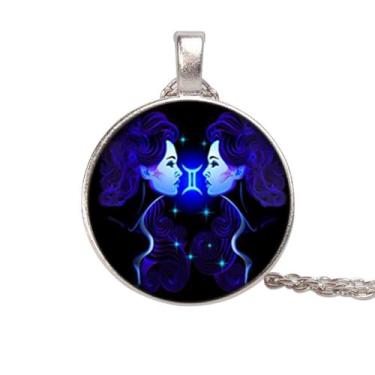 Imagem de Colar de Virgem Presente de Aniversário Romântico Horóscopo Sagitário 12 Constelações Signo de Escorpião Zodíaco, A, Liga de aço, Sem Pedra Preciosa