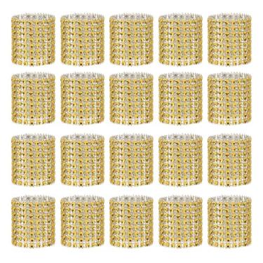 Imagem de Pacote com 20 anéis de guardanapo de ouro, porta-guardanapos de liga metálica para recepção de casamento, jantar de Natal, decorações de mesa de férias, clipes decorativos de fivelas de guardanapo