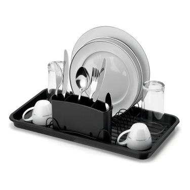 Imagem de 2X Escorredor De Louça Pratos Cozinha Dobrável Pequeno Preto