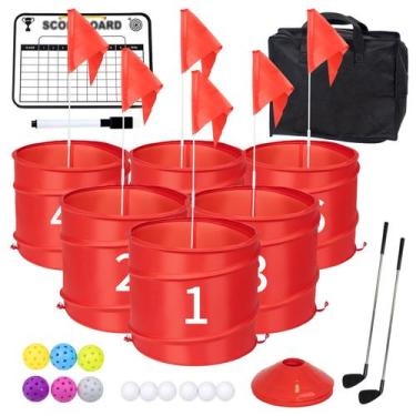 Imagem de Conjunto de golfe de quintal WodGod de 6 peças com 2 clubes e jogo ao 