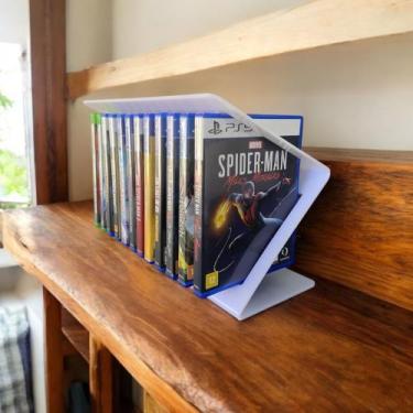 Imagem de Suporte Acrilico Branco Porta jogos e bluray - Crie Aqui Acrílicos