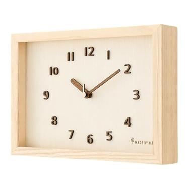 Imagem de Kuntesetty Relógio de parede silencioso decorativo prático arte de parede conveniente decoração de casa relógio de mesa para interior mesa loja escritório quarto, Cor de Madeira