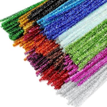 Imagem de Limpadores de cachimbo com glitter, 100 peças, limpadores de cachimbo para artesanato, hastes de chenille para projetos de decoração DIY, LCS.