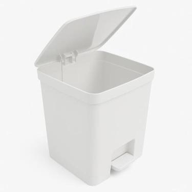 Imagem de Lixeira Pedal 14 Litros Plastico Flat Lisa Aro Porta Saco - Nitron
