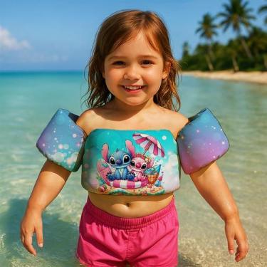 Imagem de Boia de Braço Colete Infantil para Nadar Praia Piscina Estampa Alien A