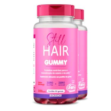 Imagem de Kit 2 Gummy Hair Still Sabor Morango Unilife 30 gomas