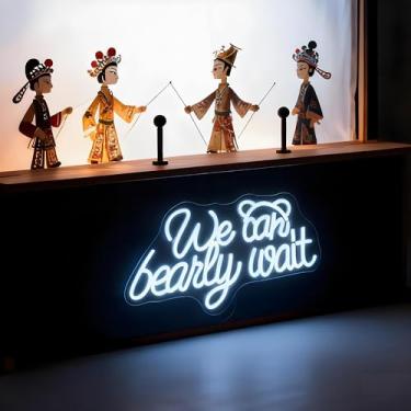 Imagem de Neonawall We Can Bearly Wait Neon Sign for Wall Decor Light Up Letters Baby Shower Led Sign Birthday Party Gifts Led Decorative Night Signs Room Decorations Party Photo Prop Gift for Friend Home