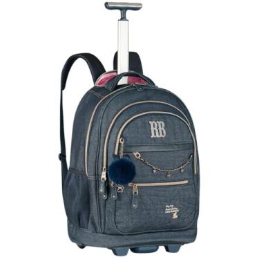 Imagem de Mochila Escolar com Rodinhas Rebecca Bonbon, Compartimentos, Alça Reforçada, Haste Retrátil, Confortável, Estilo Juvenil, Menina (Mochila Escolar de Carrinho RB)