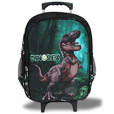 Imagem de Mochila Dinossauro Rex Rodinhas Tamanho G para Pré-Escola e Ensino Fundamental