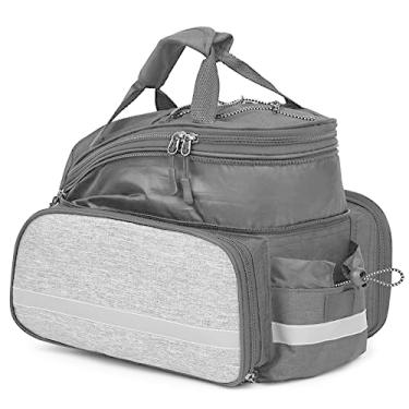 Imagem de Bolsa de assento traseiro de bicicleta multifuncional expansível à prova d'água mtb bolsa de rack de bicicleta com capa de chuva